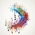 Economic Harmony - Musical Notes and Currency Symbols Royalty Free Stock Photo