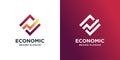 Economic logo template with modern abstract concept style Premium Vector