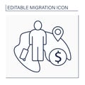 Economic migration line icon