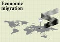 Economic migration world map Royalty Free Stock Photo