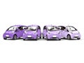 Economic modern compact cars in shades of purple