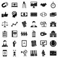 Economic partnership icons set, simple style