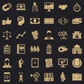 Economic partnership icons set, simple style