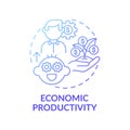 Economic productivity blue gradient concept icon