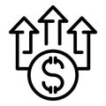 Economic prosperity icon outline vector. Business earnings raise Royalty Free Stock Photo
