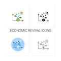 Economic revival icons set