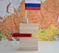 Economic sanctions against Russia and default closeup
