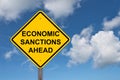 Economic Sanctions Ahead Warning Sign Royalty Free Stock Photo