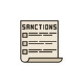 Economic Sanctions Document vector concept colored icon or sign