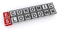 Economic slowdown word blocks