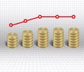 Economic stagnation graph gold coins