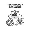 Economic Technology Vector Concept Black Illustration