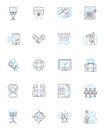 Economic unit linear icons set. Profitability, Efficiency, Sustainability, Productivity, Revenue, Growth, Investment Royalty Free Stock Photo