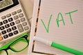 Economic vat text concept money euro business Royalty Free Stock Photo