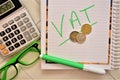 Economic vat text concept money euro business Royalty Free Stock Photo