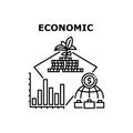 Economic Wealth Vector Concept Black Illustration Royalty Free Stock Photo