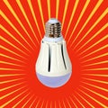 LED illuminated lightbulb. Save energy lamp with E27 socket