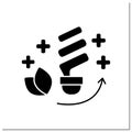 Economical light bulbs glyph icon Royalty Free Stock Photo