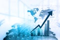 Economical stock market graph Royalty Free Stock Photo