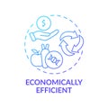 Economically efficient blue gradient concept icon