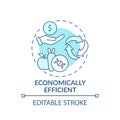 Economically efficient turquoise concept icon