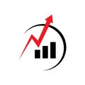 Economics Abstract Chart and arrow for Corporate Business logo Marketing finance symbol Royalty Free Stock Photo