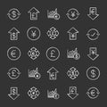 Economics chalk icons set