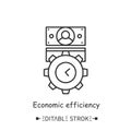 Economics effectivity icon. Editable illustration Royalty Free Stock Photo