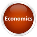 Economics premium brown round button