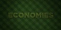 ECONOMIES - fresh Grass letters with flowers and dandelions - 3D rendered royalty free stock image