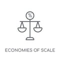 Economies of scale linear icon. Modern outline Economies of scal