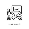 Economist icon. Trendy modern flat linear vector Economist icon