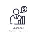 economist outline icon. isolated line vector illustration from cryptocurrency economy collection. editable thin stroke economist