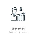 Economist outline vector icon. Thin line black economist icon, flat vector simple element illustration from editable