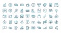 Economy business financial trade money icons set gradient line