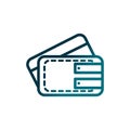 Economy business wallet bank card cash gradient line