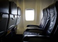 Economy Class seats for passengers on commercial aircraft. Royalty Free Stock Photo