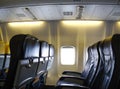 Economy Class seats for passengers on commercial aircraft. Royalty Free Stock Photo