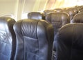 Economy Class seats for passengers on commercial aircraft. Royalty Free Stock Photo