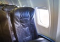 Economy Class seats for passengers on commercial aircraft. Royalty Free Stock Photo