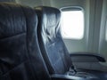 Economy Class seats for passengers on commercial aircraft. Royalty Free Stock Photo