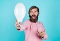 Economy of electricity. bright minded hipster. creative inspiration. light your way. bearded man with bulb. smiling man Royalty Free Stock Photo