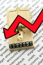The economy falls into the trap Royalty Free Stock Photo