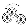 Economy and finance, money turnover or exchange isolated icon