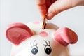Economy and finance - savings in a money box - piggy bank and ha