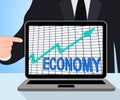 Economy Graph Chart Displays Increase Economic Fiscal Growth Royalty Free Stock Photo