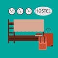 Economy Hostel . Budget hotel dormitory room interior Royalty Free Stock Photo