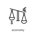 Economy icon. Trendy modern flat linear vector Economy icon on w Royalty Free Stock Photo