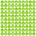 100 economy icons set green