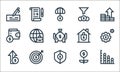 economy line icons. linear set. quality vector line set such as data analytics, secure payment, profit, growth, target, wallet,